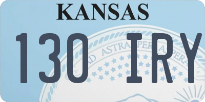 KS license plate 130IRY