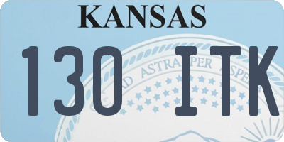 KS license plate 130ITK