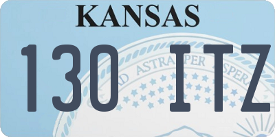KS license plate 130ITZ