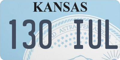 KS license plate 130IUL