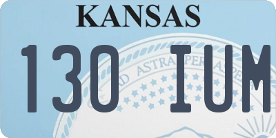 KS license plate 130IUM