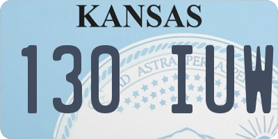 KS license plate 130IUW