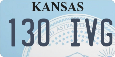 KS license plate 130IVG