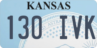 KS license plate 130IVK