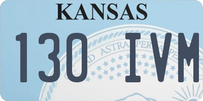 KS license plate 130IVM
