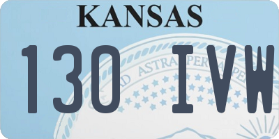 KS license plate 130IVW