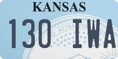 KS license plate 130IWA