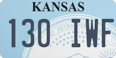 KS license plate 130IWF