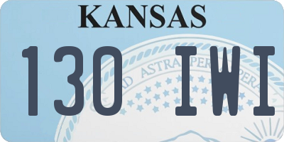 KS license plate 130IWI