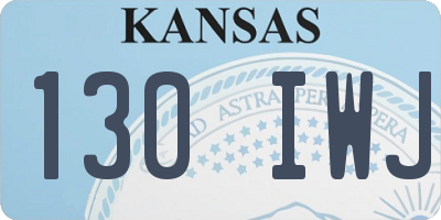 KS license plate 130IWJ