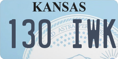 KS license plate 130IWK
