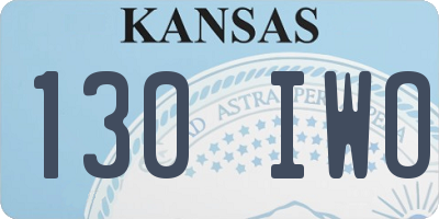 KS license plate 130IWO