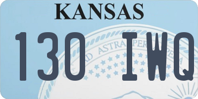 KS license plate 130IWQ