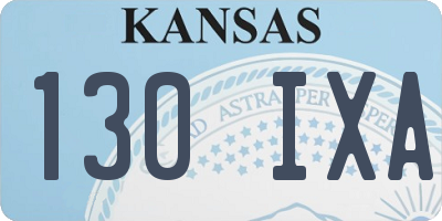 KS license plate 130IXA