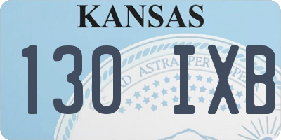 KS license plate 130IXB