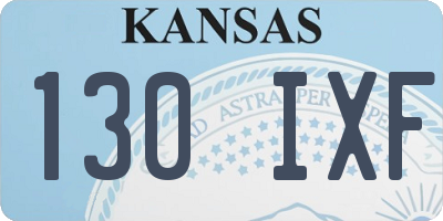 KS license plate 130IXF
