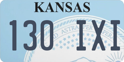 KS license plate 130IXI