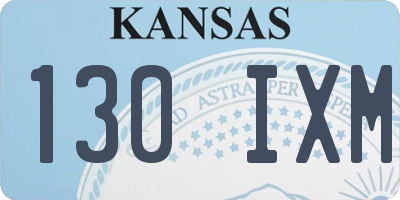 KS license plate 130IXM