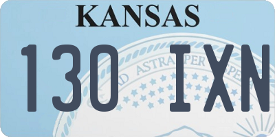 KS license plate 130IXN