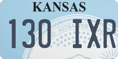 KS license plate 130IXR