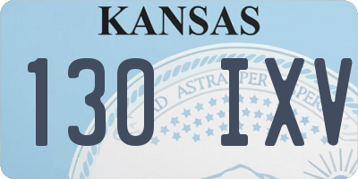 KS license plate 130IXV