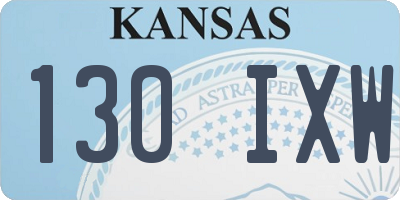 KS license plate 130IXW