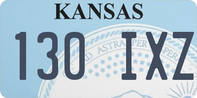 KS license plate 130IXZ