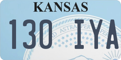 KS license plate 130IYA