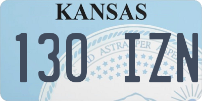 KS license plate 130IZN