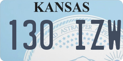 KS license plate 130IZW