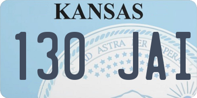 KS license plate 130JAI