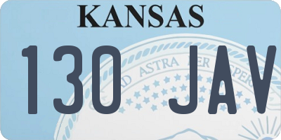 KS license plate 130JAV