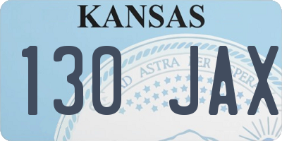 KS license plate 130JAX