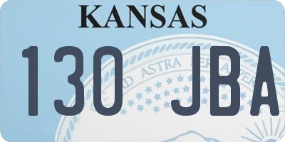 KS license plate 130JBA