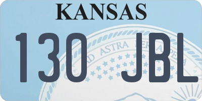 KS license plate 130JBL