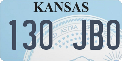 KS license plate 130JBO