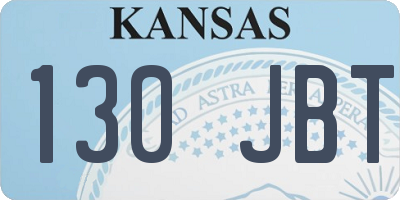 KS license plate 130JBT
