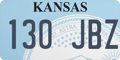 KS license plate 130JBZ