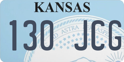 KS license plate 130JCG