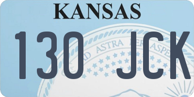 KS license plate 130JCK