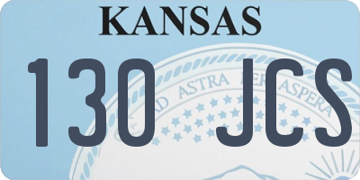 KS license plate 130JCS