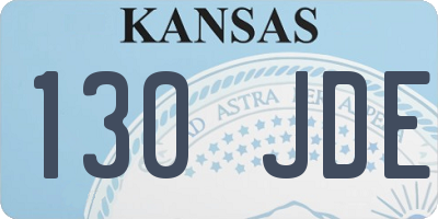 KS license plate 130JDE