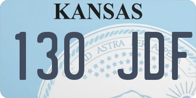 KS license plate 130JDF