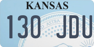 KS license plate 130JDU