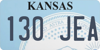 KS license plate 130JEA