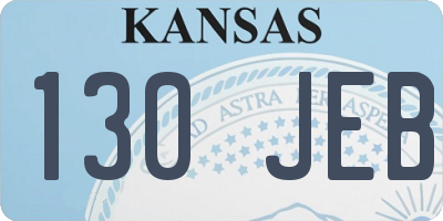 KS license plate 130JEB