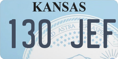 KS license plate 130JEF