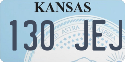 KS license plate 130JEJ