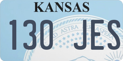 KS license plate 130JES
