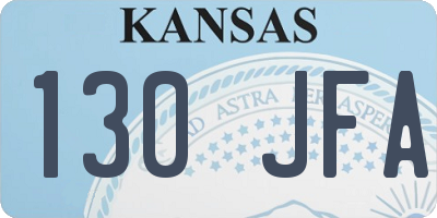 KS license plate 130JFA